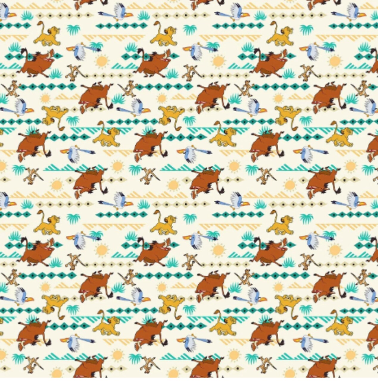 Licensed Disney Print Lion King Simba Geo Prints Cotton Fabric by the Yard